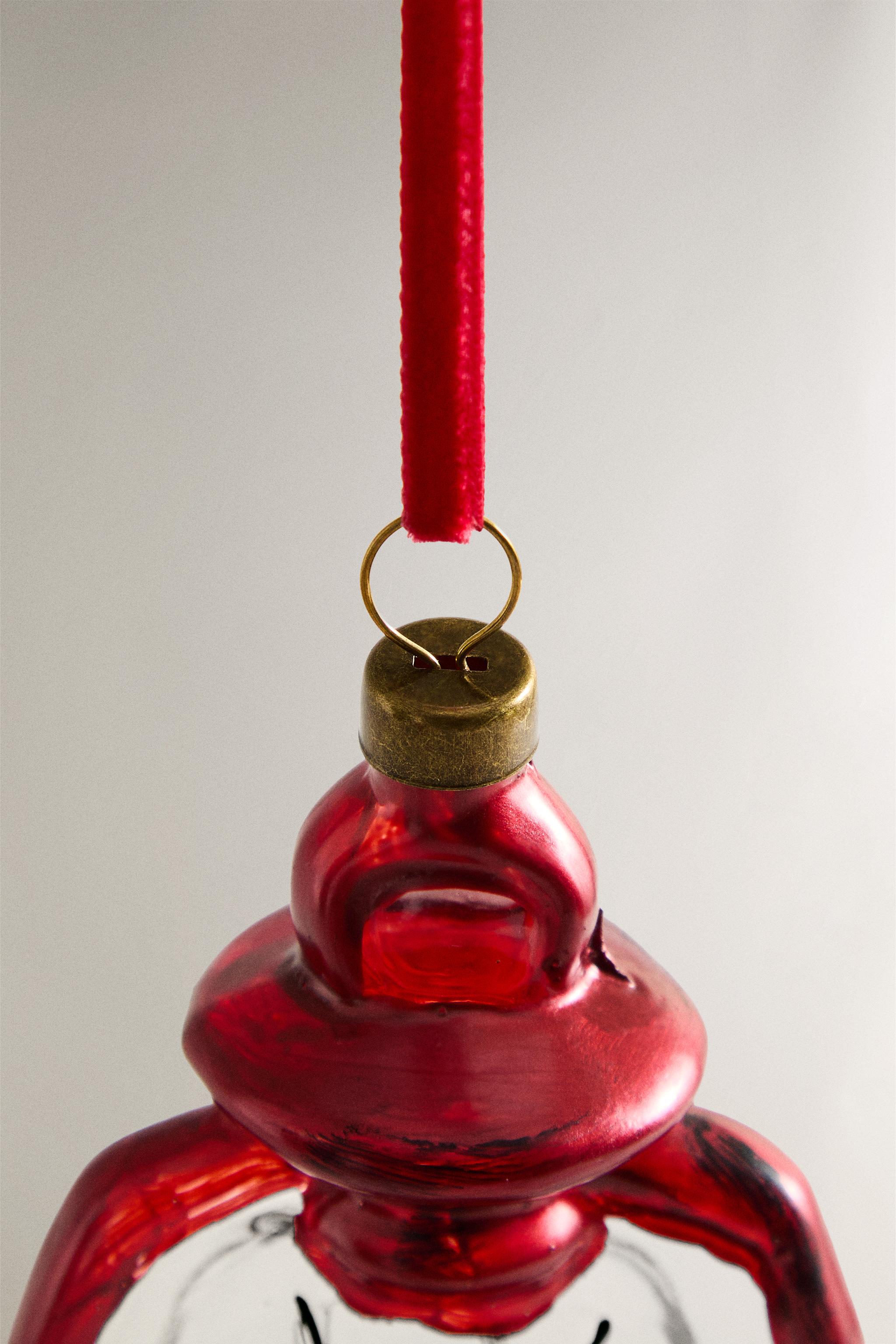 RED LANTERN WITH LIGHT CHRISTMAS TREE ORNAMENT